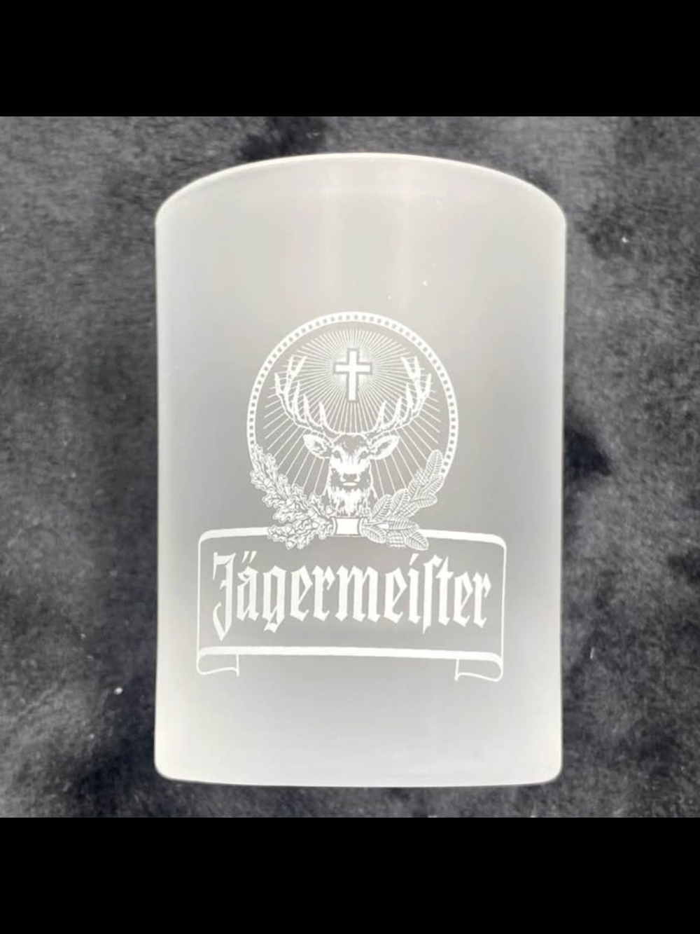 Jagermeister Frosted Glass Tumbler with White Logo